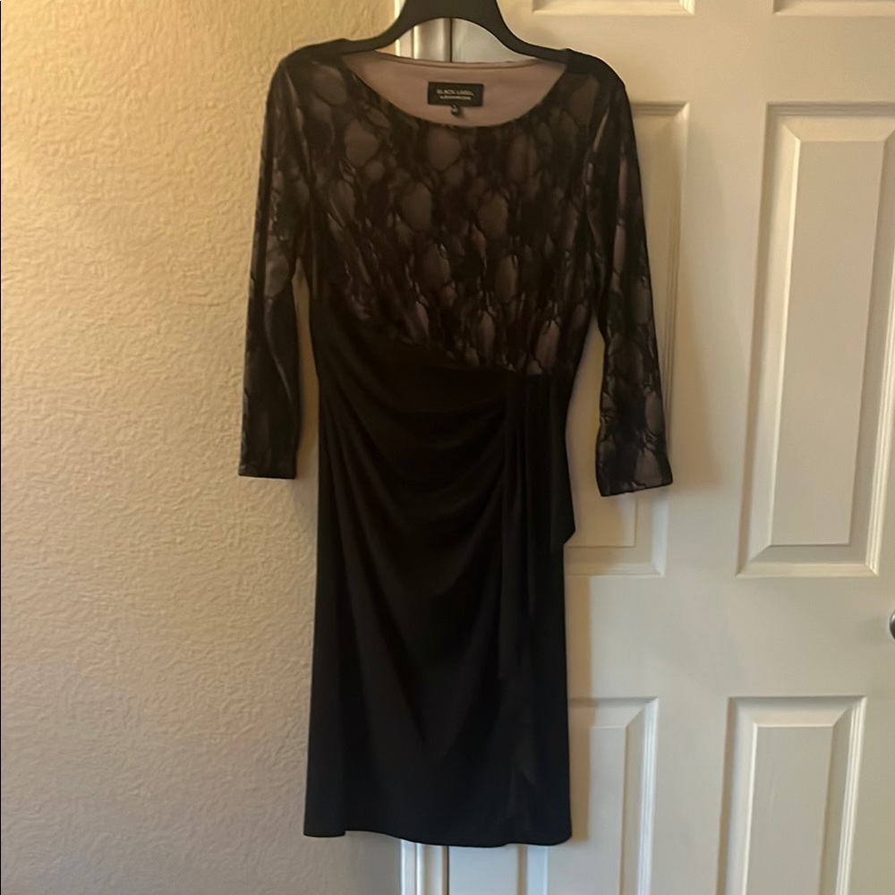 Black Label by Evan Picone Black Lace Dress NWOT